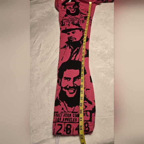 Asaali Jean Set Sweat/Pants Women's Color Pink/Black Size Small - Picture 13 of 16